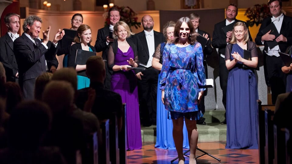 Alissa Firsova’s Stabat mater premiere at The Cumnock Tryst, preformed by The Sixteen, conducted by Harry Christophers. Photo credit Robin Mitchell