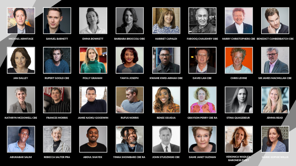 A grid photo of headshots of the 32 Genesis Kickstart Fund Advisory Council members.